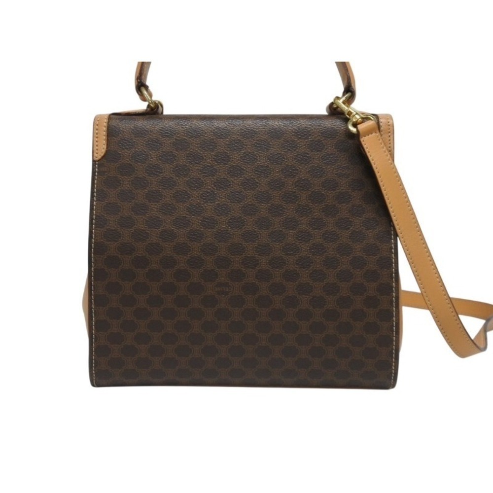 CELINE Handbag Shoulder Bag Macadam Leather Brown - Picture 3 of 10